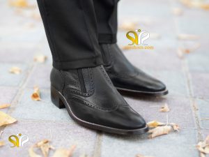 نیم بوت چرم مردانه مدل آلپ مشکی - کفش سی سی