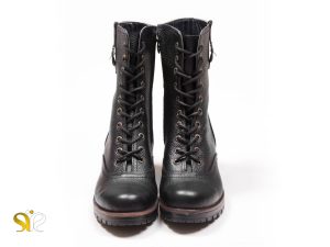 چرم گاوی پوتین زنانه مدل نیلا رنگ مشکی - کفش تبریز