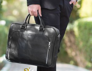 کیف اداری چرم مردانه مدل دابلز قهوه ای - کیف اداری