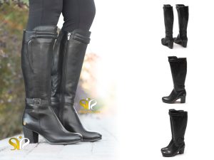 عکس مدل بوت زنانه ناندی با ساق بلند چرمی