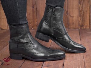 نیم بوت چرم مردانه مدل مارتین 5