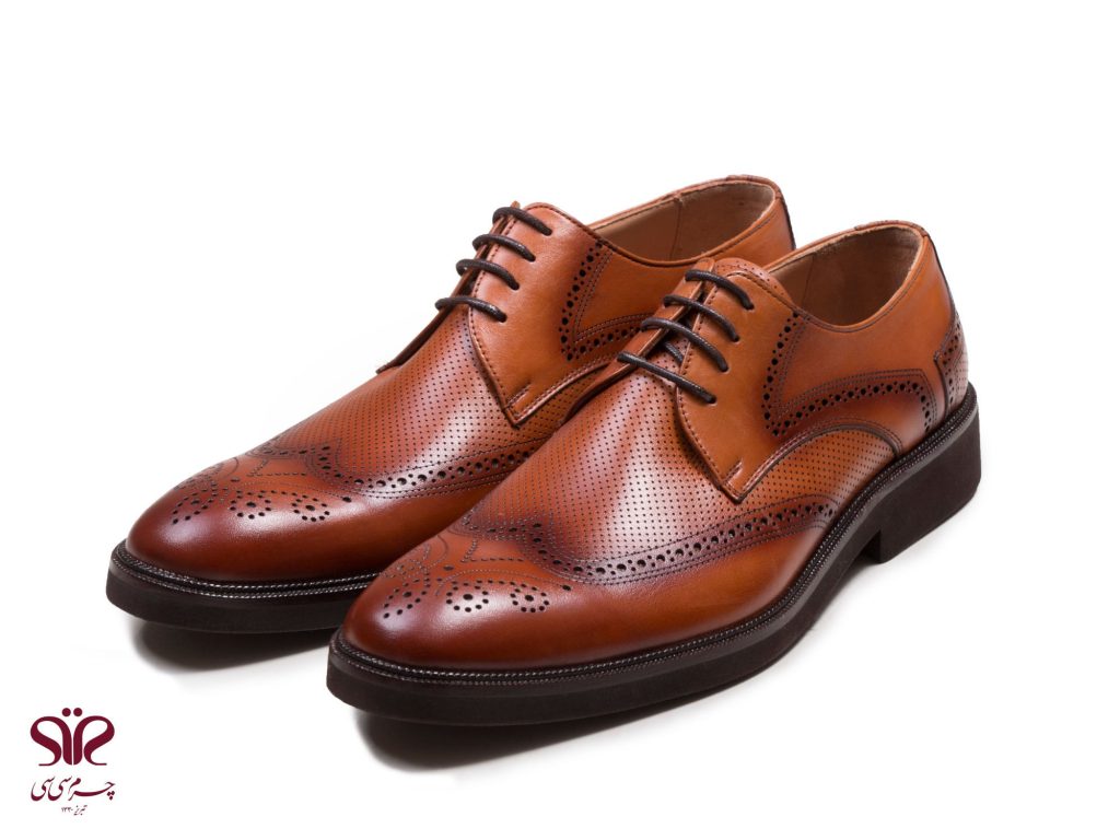 کفش مردانه کلاسیک با رویه چرمی مدل بتا عسلی