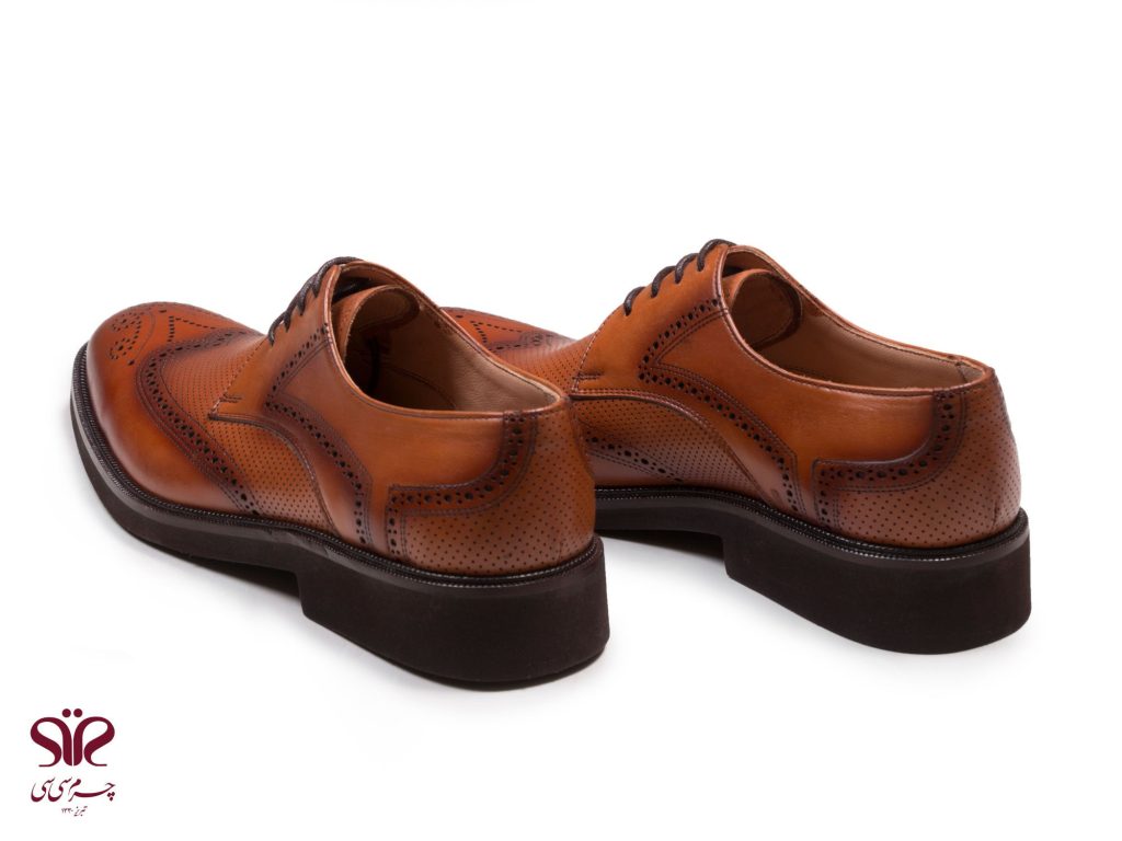 کفش مردانه بند دار مناسب استایل با کت و شلوار مدل بتا عسلی