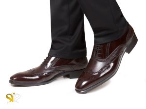 مدل کفش مجلسی شیک مردانه قهوه ای آذین
