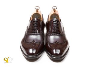 کفش تمام چرم دست دوز تبریز مدل آذین رنگ قهوه ای