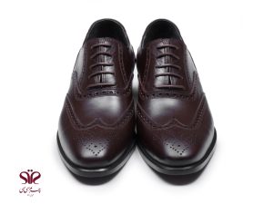 کفش دستدوز چرم آذین قهوه ای