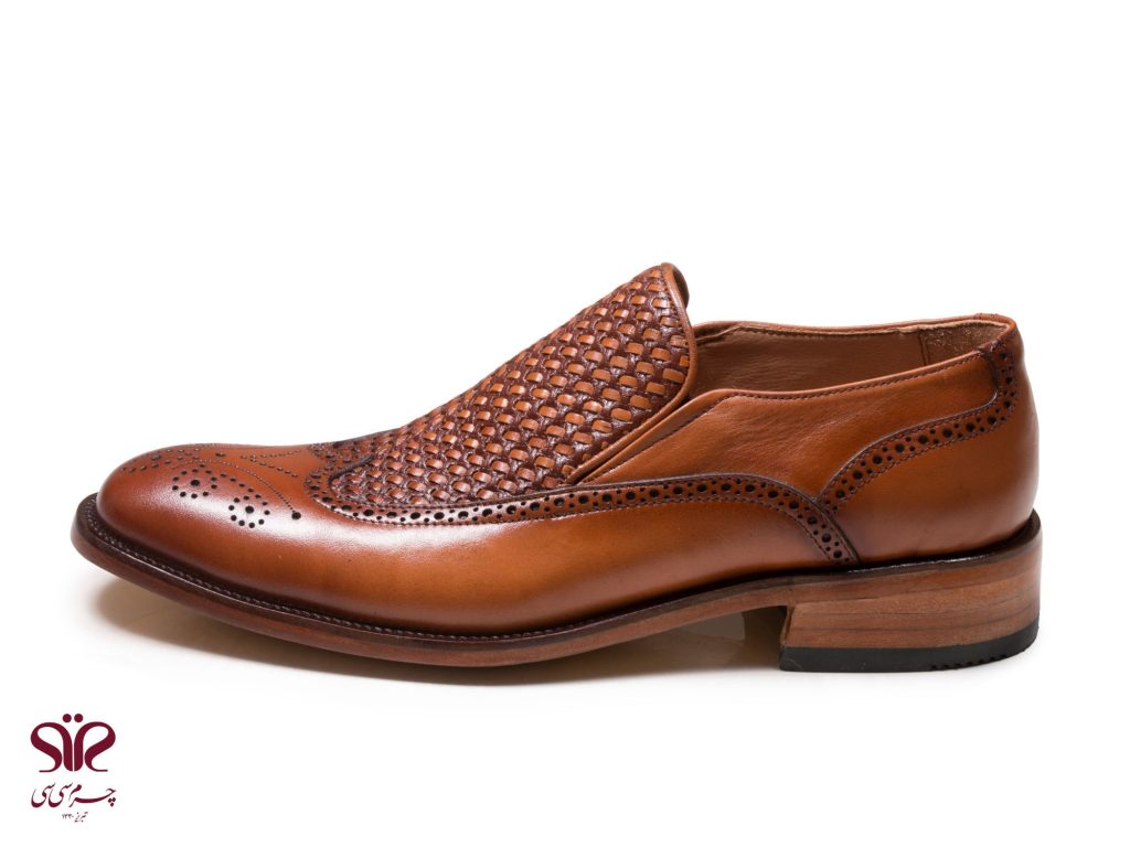 کفش مردانه حصیر بافته شده بصورت دستی مدل مانچو بافتی عسلی