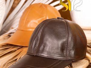 کلاه چرمی رنگ قهوه ای