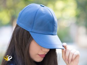 کلاه چرمی رنگ آبی