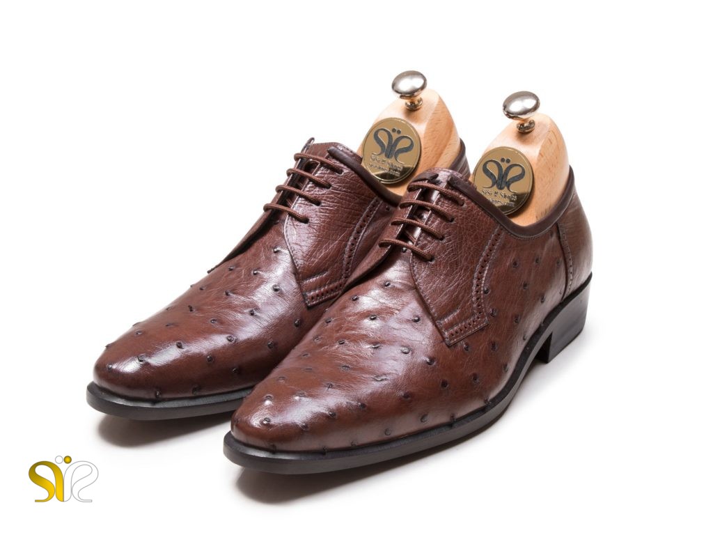 مدل کفش مجلسی مردانه چرم شترمرغ الماس