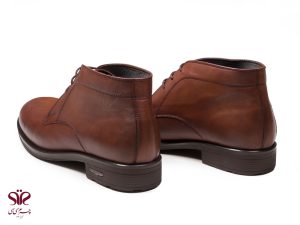 نیم بوت مردانه پاشنه ۳ سانتی متری مدل سوارز عسلی