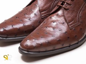 کفش مردانه مجلسی مدل الماس با چرم شترمرغ