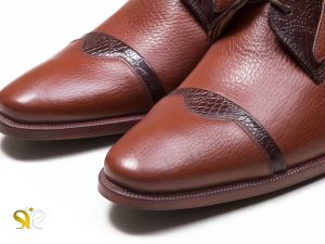 کفش مجلسی مردانه دو رنگ قهوه ای و عسلی