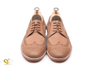 کفش تبریز مدل ماهورا رنگ کرم جنس نبوک