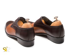 کفش مجلسی مردانه مدل پالو دو رنگ عسلی و قهوه ای