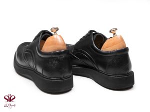 کفش لژدار چرمی مدل پاما بنددار مشکی