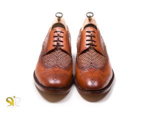 کفش چرم دست دوز سانچز با رویه بافته شده