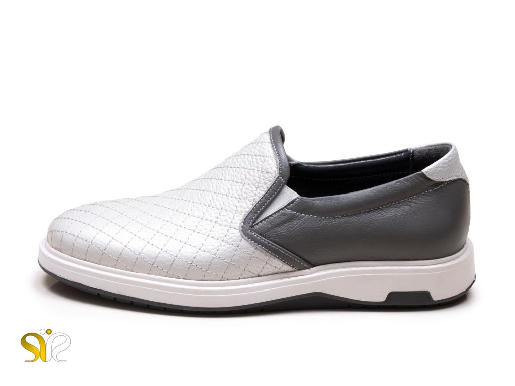 عکس مدل کفش طبی مردانه جاستین سفید برای استفاده روزمره