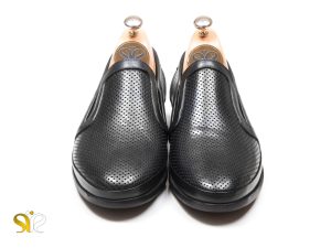 مدل کفش طبی مردانه اداری جورجیا بی بند مشکی
