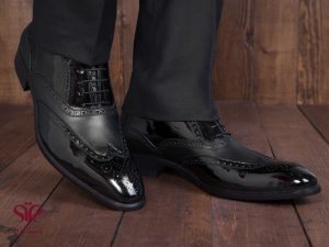 کفش تبریز مدل ورنی مات آذین مشکی