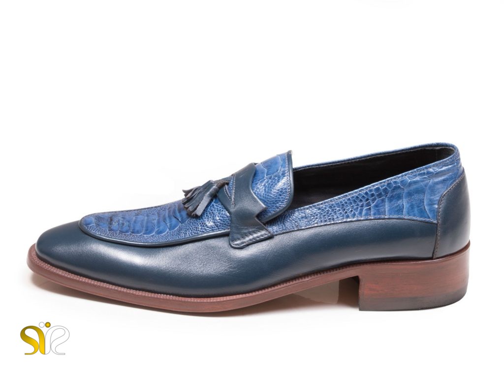 عکس مدل کفش لاکچری مردانه رنگ آبی فیروزه ای