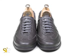 کفش اسنیکرز پسرانه چرم مدل پلیسر سی سی رنگ طوسی