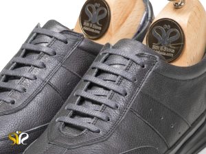 کفش اسنیکرز چرم مردانه مدل پلیسر طوسی