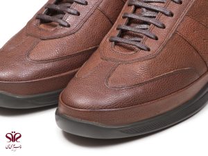 کفش مردانه چرمی مقاوم در برابر خراشیدگی مدل پلیسر عسلی