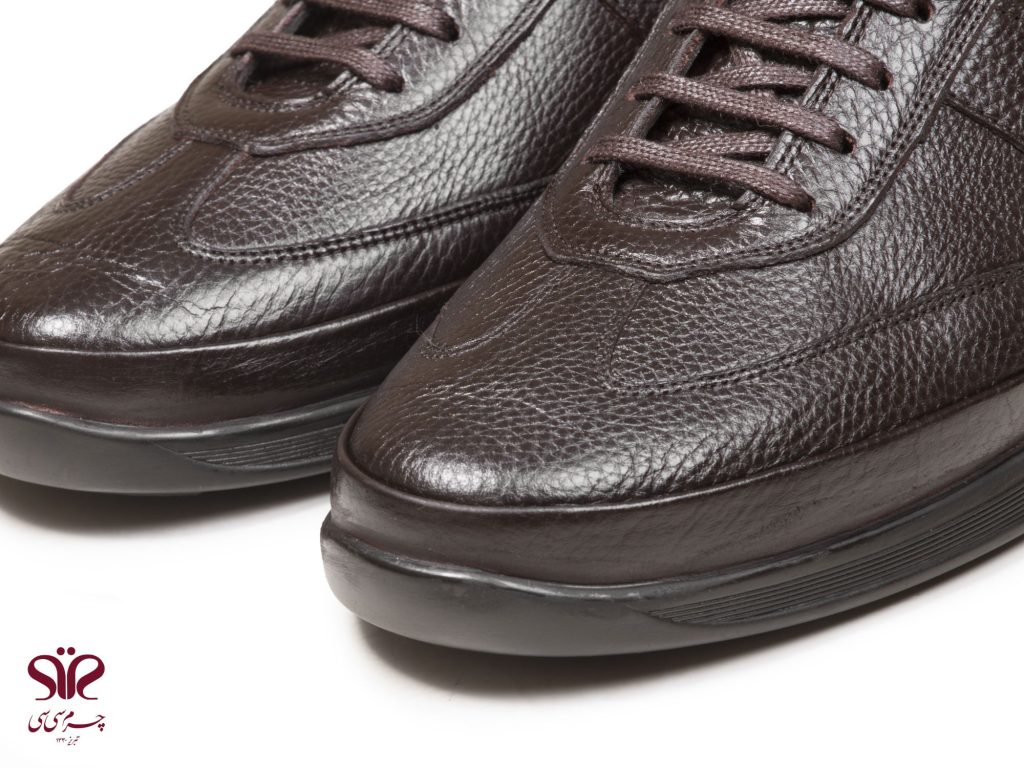 کفش مردانه چرمی مقاوم در برابر خرشیدگی مدل پلیسر قهوه ای