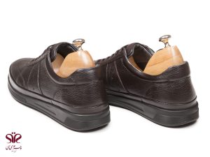 کفش مردانه چرمی با زیره سبک و نرم مدل پلیسر قهوه ای
