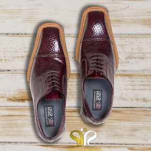 کفش تبریز چرم دست دوز مدل پریمو زرشکی