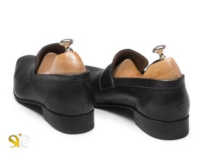 پاشنه لایه لایه چرم کفش مردانه مدل فرانسوی