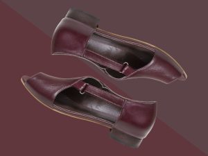 کفش زنانه تخت مدل بیندا زرشکی