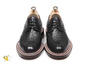 کفش چرم دست دوز تبریز مدل برلیان وی آی پی سی سی رنگ مشکی