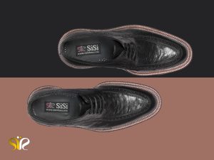 کفش چرم دست دوز تبریز مدل برلیان وی آی پی سی سی رنگ مشکی