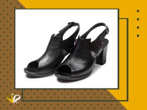 کفش زنانه پاشنه بلند جلوباز مدل مایلین مشکی