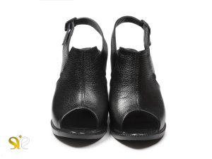 کفش زنانه پاشنه بلند جلوباز مدل مایلین مشکی