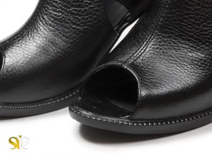 کفش زنانه پاشنه بلند جلوباز مدل مایلین مشکی