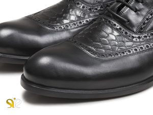 کفش چرمی با طرح پوست ماری