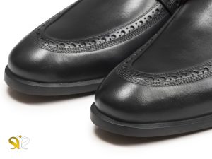 کفش چرم دستدوز مردانه مدل فاویو مشکی