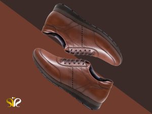 کفش چرم تبریز مدل میلان رنگ عسلی