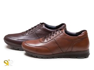 کفش اسپرت مردانه مدل میلان قهوه ای و عسلی