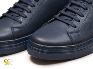 کفش چرم با رویه سرمه ای مات