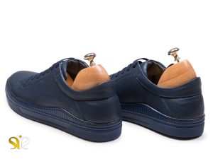 کفش اسپورت چرم پسرانه مدل فاراک رنگ سورمه ای