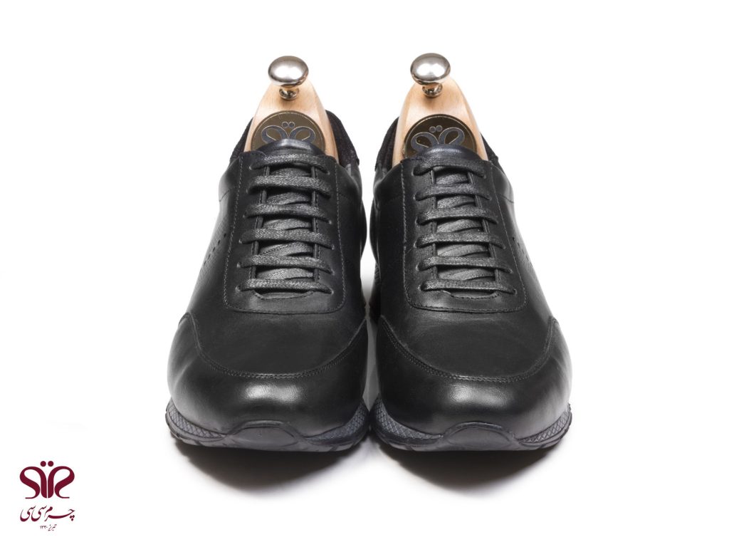کفش مردانه رویه و آستر چرم طبیعی مدل میلان مشکی