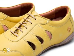 کفش تخت دخترانه مدل نگین رنگ زرد