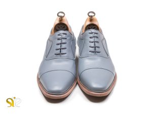 کفش مردانه چرم مدل اسپانیایی رنگ طوسی