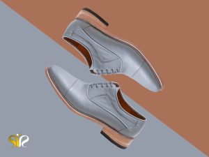 کفش چرم طوسی