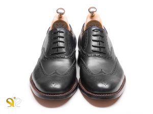 کفش مردانه دوینا هشت ترگ چرم مدل کارینو مشکی