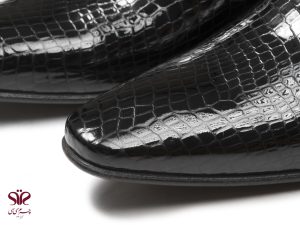 کفش تمام دستدوز مردانه مدل ونیز مشکی